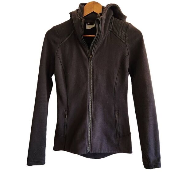 Athleta Stronger Hoodie Womens XXS Girls 12 Jacket Athletic Full Zip Black Activ - Picture 2 of 4